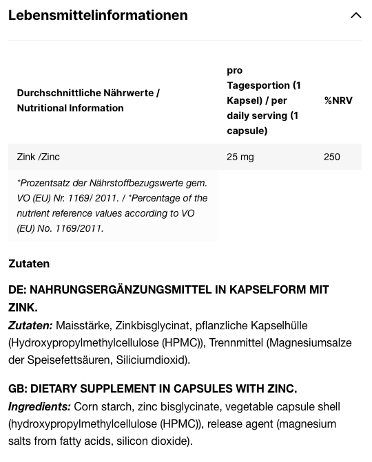 INLEAD - Zinc Bisglycinate - 120 Kapseln