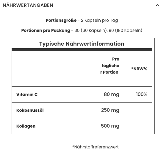 Myvitamins - Beauty - Coconut & Collagen - 60 Kapseln